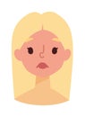 Sunburn girl face vector illustration.