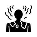 sunburn skin disease line icon vector illustration