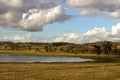 A sunburnt outback billabong in Queensland, Australia. Royalty Free Stock Photo