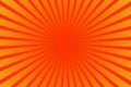 Orange sunburst background. Abstract yellow sunlight wallpaper. Retro ray pattern. Vector illustration. Royalty Free Stock Photo