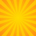 Sunburst background. Orange background with radial lines for retro illustration in pop art style. - vector Royalty Free Stock Photo