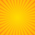 Sunburst background. Orange background with radial lines for retro illustration in pop art style. - vector Royalty Free Stock Photo