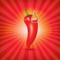 Sunburst Background With Red Hot Pepper Royalty Free Stock Photo