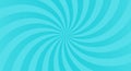 Sunburst background with turquoise ray. Spiral curved rotating background with rays