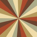 Sunburst background vector pattern with a vintage color palette of swirled radial striped design. Vintage or retro