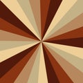 Sunburst background vector pattern with a vintage color palette of swirled radial striped design. Vintage or retro