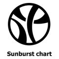 Sunburst chart icon, simple style.