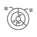 Sunburst chart line black icon. Record keeping concept. Visual comparison of data. Sign for web page, mobile app, button, logo