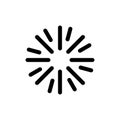 Sunburst circle or sun burst line art vector icon for apps and websites radial design on white background