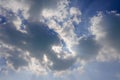 Sunburst Clouds on Blue Sky Royalty Free Stock Photo