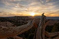 Sunburst Through Clouds over Mesa Behind Bryce Royalty Free Stock Photo