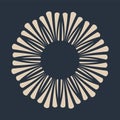 Sunburst firework explosion, bursting or light rays, linear drawing. Vector trendy hand drawn retro isolated design