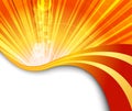 Sunburst flaring orange background