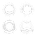 Sunburst hipster logos template set. Vector illustration