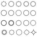 Sunburst icon vector set. Retro stars illustration sign collection. Price tag symbol. Star logo. Royalty Free Stock Photo