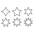 Sunburst icon vector set. Retro stars illustration sign collection. Price tag symbol. Star logo. Royalty Free Stock Photo