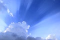 Sunburst light over clouds Royalty Free Stock Photo
