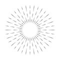 Sunburst line icon isolated on white background, summer web banner, retro circle design, vector illustration Royalty Free Stock Photo