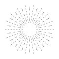 Sunburst line icon isolated on white background, summer web banner, retro circle design, vector illustration Royalty Free Stock Photo