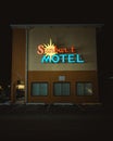 Sunburst Motel sign at night, Seaside Heights, New Jersey