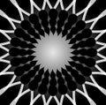 Sunburst ornament black and white abstract patterns