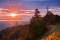 Sunburst over San Francisco bay as seen from Mt Diablo summit