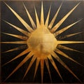 Sunburst Painting In Marianne Stokes Style: Gold And Black Artwork