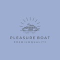 sunburst pleasure boat line art logo
