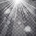 sunburst rays with blur lights on chequered background