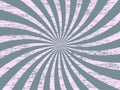 Sunburst Retro background with blue curved, rays or stripes in the center. Rotating, spiral stripes. Old, worn Royalty Free Stock Photo