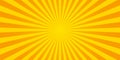 Sunburst retro sun rays yellow background. Abstract summer yellow comic illustration. Vintage pop art radial yellow texture. Stock Royalty Free Stock Photo