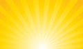 Sunburst retro sun rays yellow background.