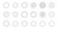 Sunburst set. Big collection sunburst best quality. Star, firework explosion, logo, emblem, tag. Web banner. Vector Illustration. Royalty Free Stock Photo