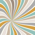 Sunburst vector background abstract summer retro pattern curved stripes spiral twirl for fabric, texture, textile and wallpaper Royalty Free Stock Photo