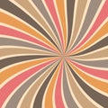 Sunburst vector background abstract summer retro pattern curved stripes spiral twirl for fabric, texture, textile and wallpaper Royalty Free Stock Photo