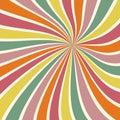 Sunburst vector background abstract summer retro pattern curved stripes spiral twirl for fabric, texture, textile and wallpaper Royalty Free Stock Photo