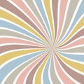 Sunburst vector background abstract summer retro pattern curved stripes spiral twirl for fabric, texture, textile and wallpaper Royalty Free Stock Photo