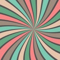 Sunburst vector background abstract summer retro pattern curved stripes spiral twirl for fabric, texture, textile and wallpaper Royalty Free Stock Photo