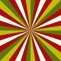 Sunburst vector christmas pattern radial stripes. Royalty Free Stock Photo