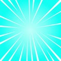 Sunburst with White Beams of Different Size for Depth and Perspective. Blue Explosion with Light Lines for Dimension Royalty Free Stock Photo