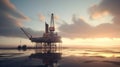 suncamera silhouette oil rig Royalty Free Stock Photo