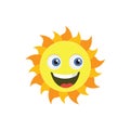Smiling sun vector illustration isolated on white Royalty Free Stock Photo
