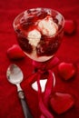 Sundae valentine with strawberry