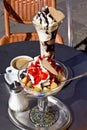 Sundaes and cup of espresso