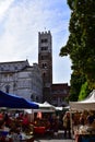 Sunday Antique Fair, Central Square, Lucca, Tuscany, Italy