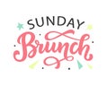 Sunday Brunch calligraphy vector logo badge Royalty Free Stock Photo