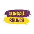 Sunday brunch. Vector hand drawn speech bubbles illustration on white background