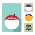 Sunday calendar flat design with color options