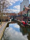 Sunday on the canal in Birmingham City Royalty Free Stock Photo
