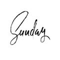 Sunday. Day of a week. Handdrawn modern brush lettering. Vector inscriprion. Calligraphy illustration.